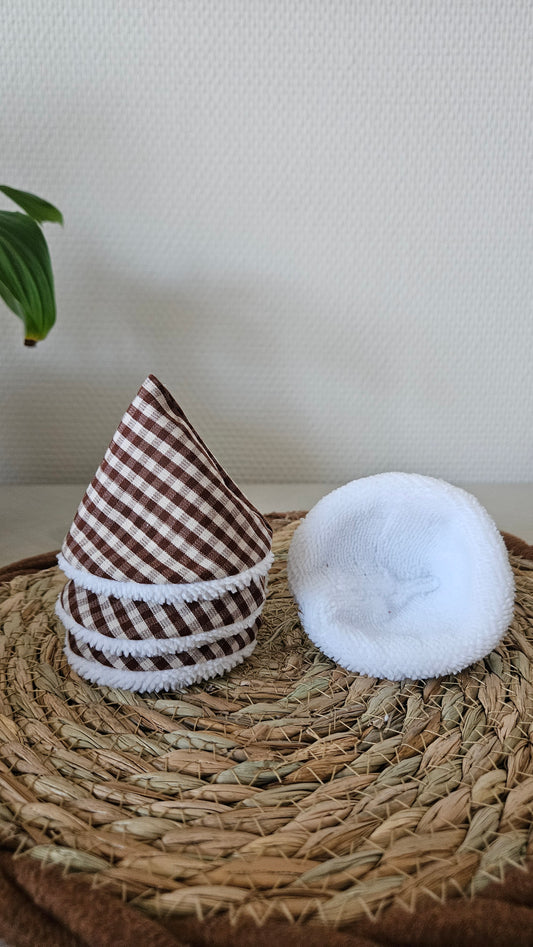 Lot de 4 tipis à pipi vichy marron