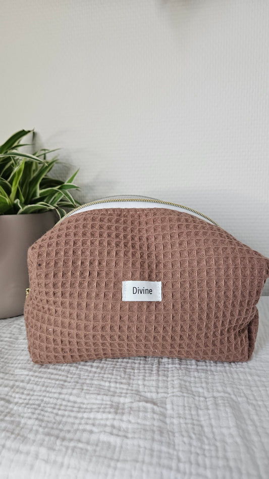 Trousse à maquillage châtaigne